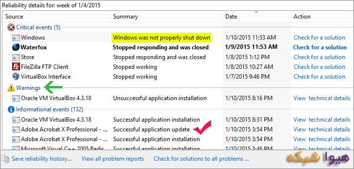 Reliability Monitor- تصویر 4