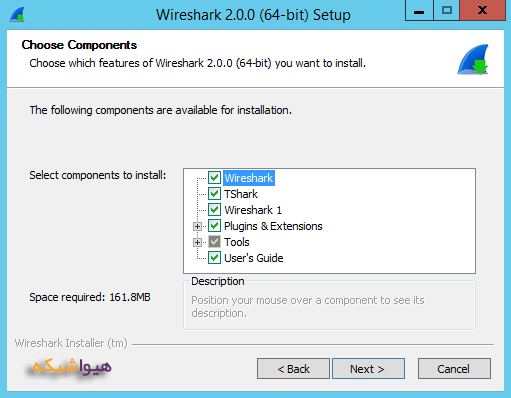 نصب نرم افزار Wireshark